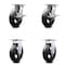 Service Caster 8 Inch Rubber on Steel Caster Set with Roller Bearing 2 Brakes and 2 Rigid SCC SCC-35S820-RSR-SLB-2-R-2 - alternate 2